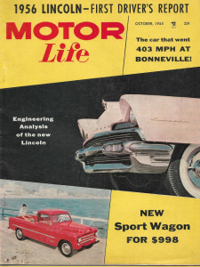 MOTOR LIFE 1955 OCT - '56 LINCOLN DROVER'S REPORT, SPORT WAGON, ALPHA ROMEO
